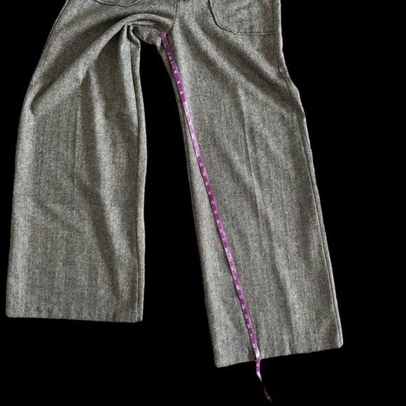 Vintage Y2K 90s Wide-Leg Pants sz 32 gray wool blend low rise office retro - Picture 8 of 16